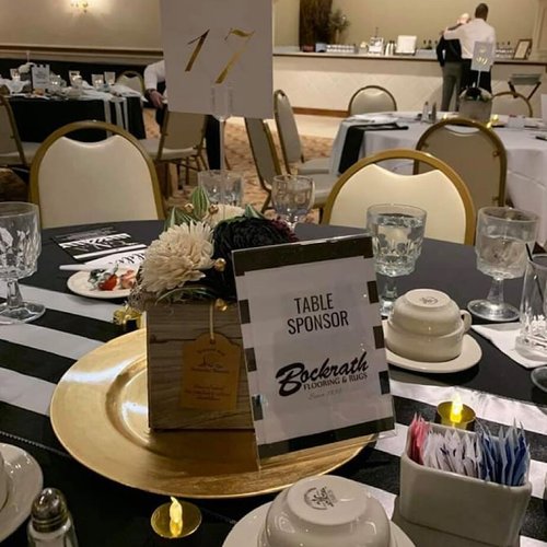 Bockrath Flooring table at Pink Ribbon Girls Gala in Dayton OH